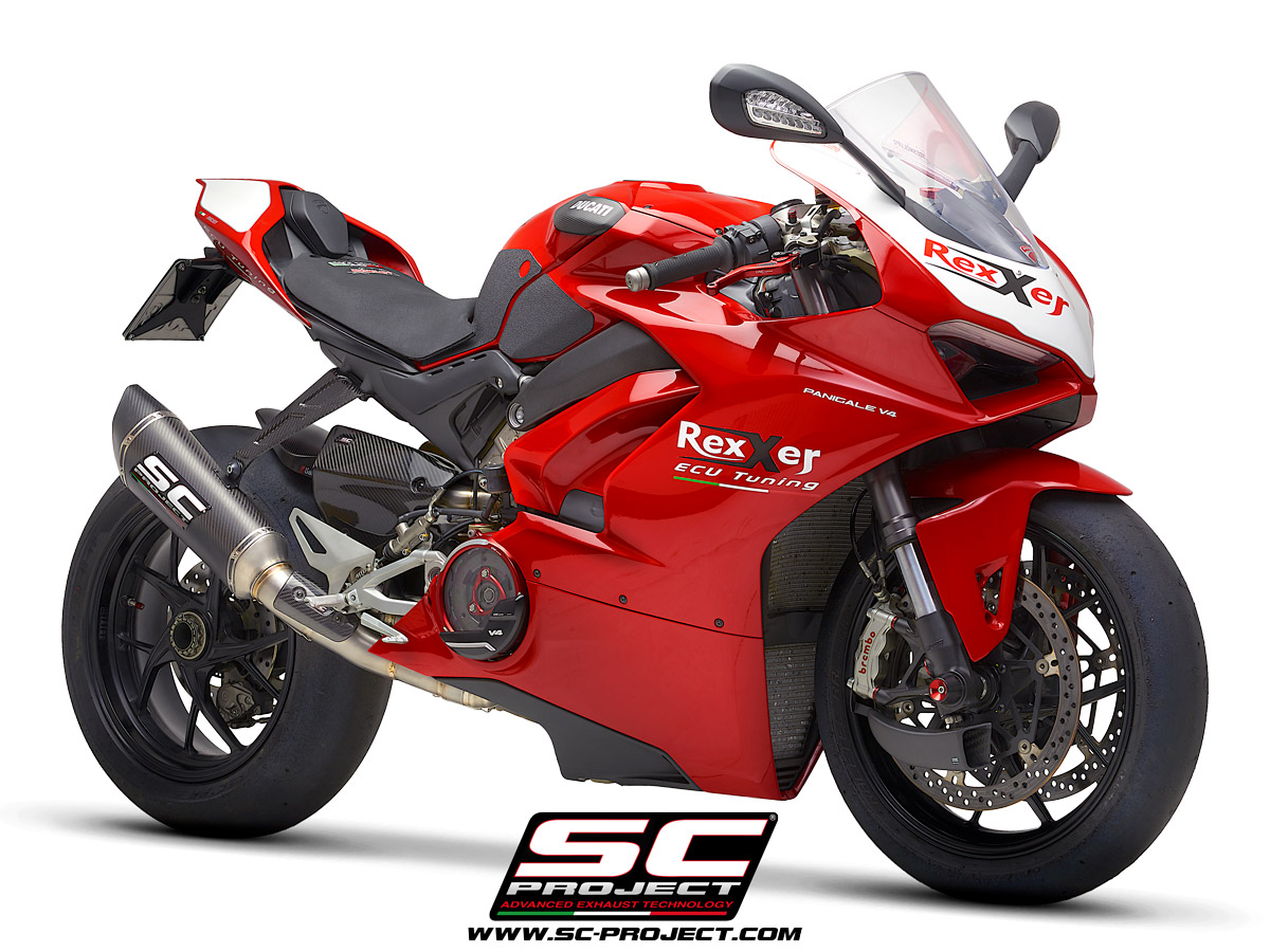 ducati panigale v4 exhaust sc-project slipon full system ecu racing sc1-r titanium